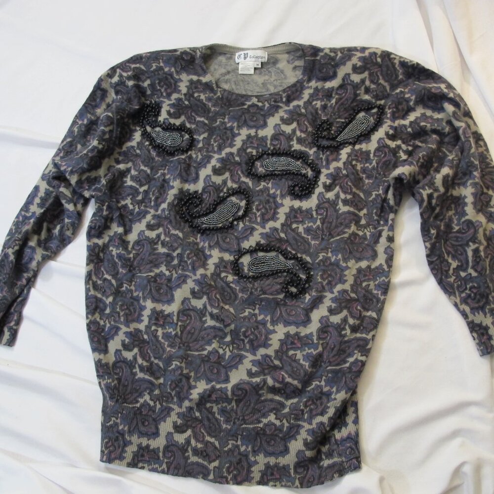 CP Collection wool and angora blend patterned sweater M